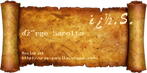 Ürge Sarolta névjegykártya