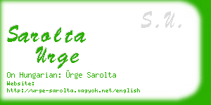 sarolta urge business card